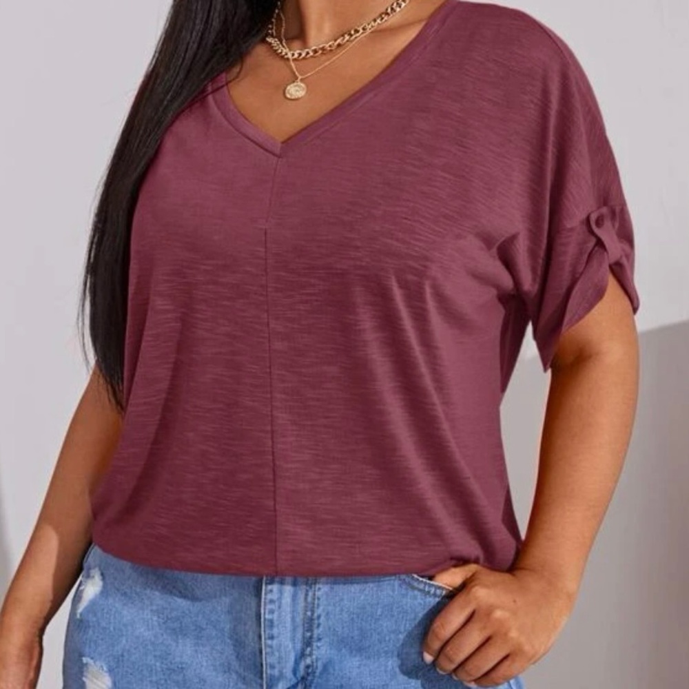 SHEIN burgundy purple tone shirt 4XL